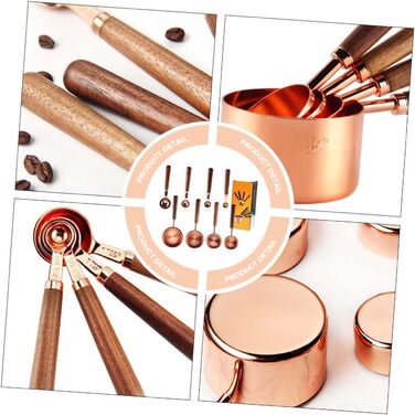 1 Backing Tools, Wiggle Spoon, Measuring Spoon, Mini Salt, Kitchen Accessories, Fruit Measuring Cup, Stainless Steel, Milk Powder Spoon, Graduated Cups, Stainless Steel, Metal, Walnut