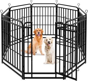 Вольєр для цуценят 544см, 80см висотою, 8-секційний розкладний вольєр для тварин з дверима, вольєр для собак, переносний загін для собак, котів, кроликів та саду, збірка без інструментів (8 секцій - 100см висотою)