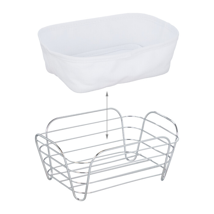 Relaxdays Bread Box Metal with Fabric Insert