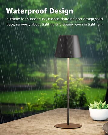 LED настільна лампа FUYO з USB-C зарядкою, акумуляторна, для дому та вулиці, сенсорне керування, регулювання яскравості 2700K-6000K, 3 кольори, для вітальні, спальні, балкона, саду, тераси (сірий), 2 шт. в упаковці