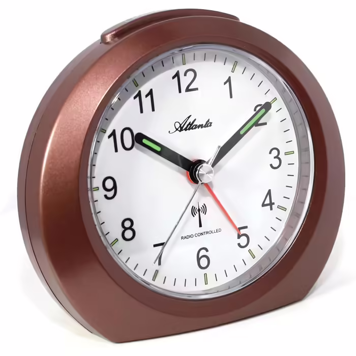 Tick-free alarm clock with light, snooze, and illuminated hands - Analog - 1856/3 (Braun)