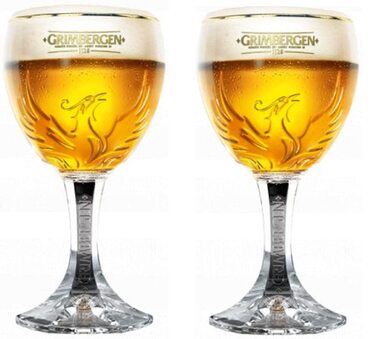 Набір келихів для пива Grimbergen Nukleiertes 33 cl (2 шт) - Оригінал з Бельгії