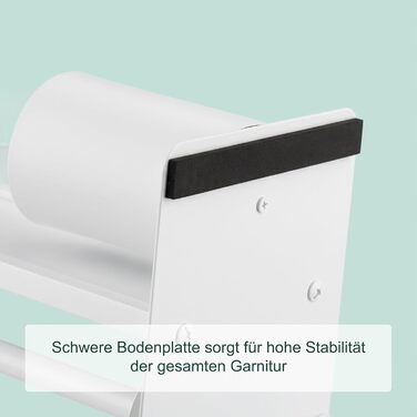 Набір для туалету Relaxdays: тримач туалетного паперу, щітка, тримач рулонів, білий/натуральний, 65 x 21 x 18 см