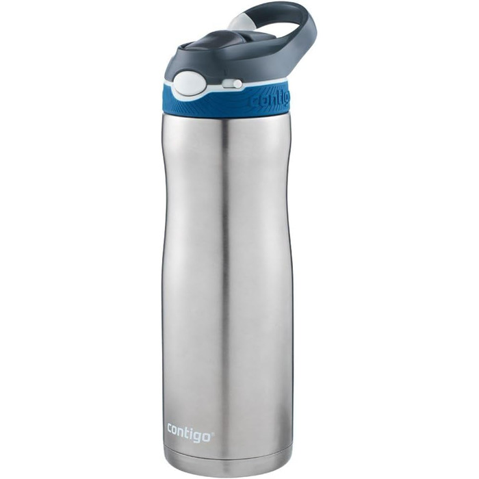 Contigo Ashland Chill Autospout Stainless Steel Water Bottle with Straw, Leak-Proof, Insulated Bottle for Sports, Biking, Hiking, 590 ml, Monaco