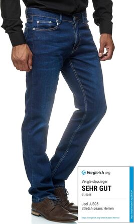 Чоловічі джинси JEEL Regular Fit Straight Cut - сині, еластичні, базовий варіант, 36W/32L