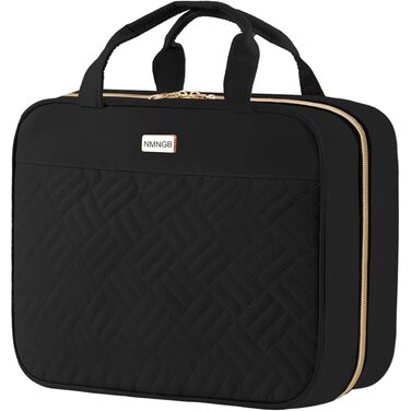 Чоловіча/Жіноча косметичка-органайзер для подорожей з прозорим відділенням, для зберігання косметики та туалетних аксесуарів, чорного кольору