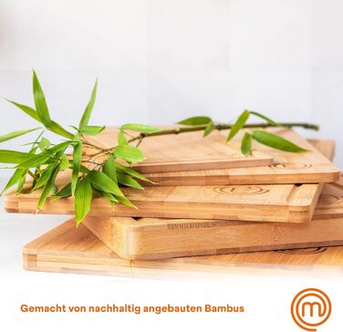 Набір дерев'яних обробних дощок MasterChef: великий (38x27.5 см), середній (34x23.5 см), маленький (23x15 см) з жолобом для соку