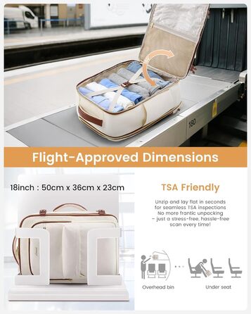 Чорний дорожній рюкзак OVEVOOK для ручної поклажі літака, 40 л, для ноутбука 17,3