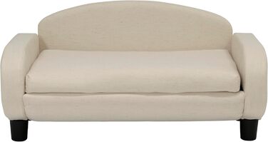 Софа для домашніх тварин Paws & Purrs, 80 см, низька спинка, знімний чохол для матраца (Еспресо / Вівсянка)