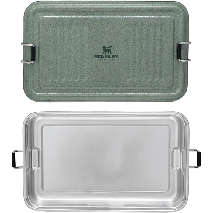 Stanley Useful Classic Box 1.2L - Dishwasher Safe - Stainless Steel Lunchbox - Stackable Sandwich Box - BPA-Free - Secure Closure, Hammered Green, Hammertone Green