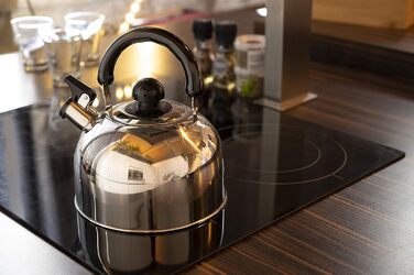 Чайник Alpina з нержавіючої сталі - свисток, 1.8 л, для плити, Induktion, Gas, срібний