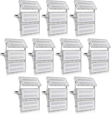 Viugreum Upgrade LED Spotlight 24000LM Spotlight Outdoor IP65 Outdoor Floodlight 6500K Floodlight Cold White Spotlight Outdoor Floodlight Floodlight with 50cm Cable for Backyard Driveway Garage Hallway (10 PACK 300W)