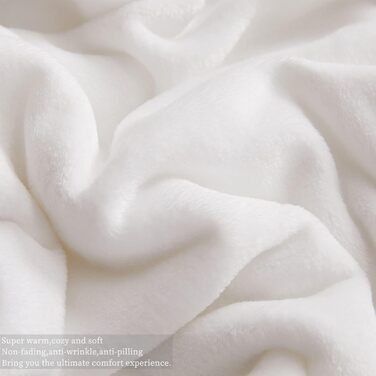 Плед з мікрофібри KMUSET, білий, 150x180 см, теплий та м'який