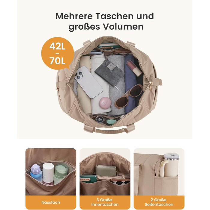 Сумка-валіза LOVEVOOK для жінок, дорожня сумка-шопер, велика містка сумка ручної поклажі з відділенням для взуття та мокрих речей, сумка для пологового будинку, спортивна сумка, дорожня сумка для подорожей, відпочинку, вихідних, фітнесу (40л-2шт, зелена)