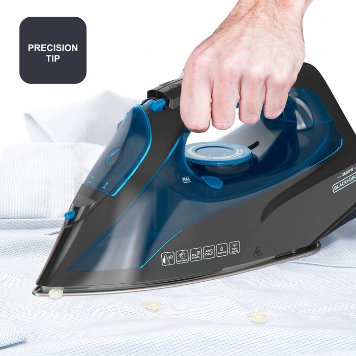 Відпарювач Black+Decker BXIR3000E | 3000 Вт | Керамічна підошва | 200 г/хв | Система захисту від накипу | Вертикальне відпарювання | Спрей