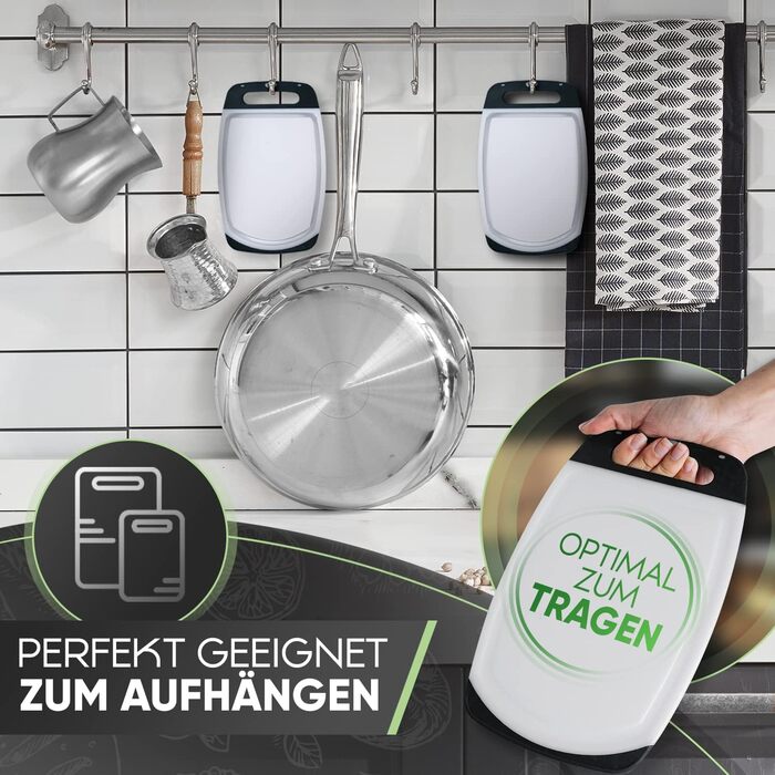 Набір дощок для сніданку Loco Bird (6 шт.) 25x16 см, пластик BPA Free, миючі в посудомийній машині, білий