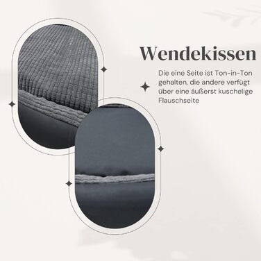 Odolplusz XXL - Dog bed for large dogs - Dog cushion - Dog sofa with reversible cushions | Removable and washable cover [   ] (Graphite cord, L 100 x W 70 x H 19 cm)