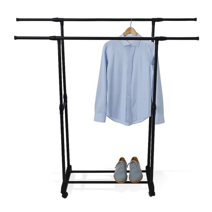 Relaxdays Clothes Rack with Wheels and Double Rod