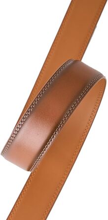 Чоловічий шкіряний ремінь VRLEGEND 35 мм для бізнесу та офіційних заходів, ремінь до костюма, з подарунковою коробкою (колір коричневий, розмір 120 см/140 см)