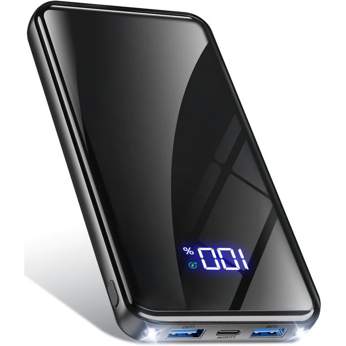 Power Bank 26800mAh з швидкою зарядкою 22,5W USB-C PD3.0 & QC4.0. Портативний акумулятор для iPhone, Galaxy та інших пристроїв. LED дисплей, чорний