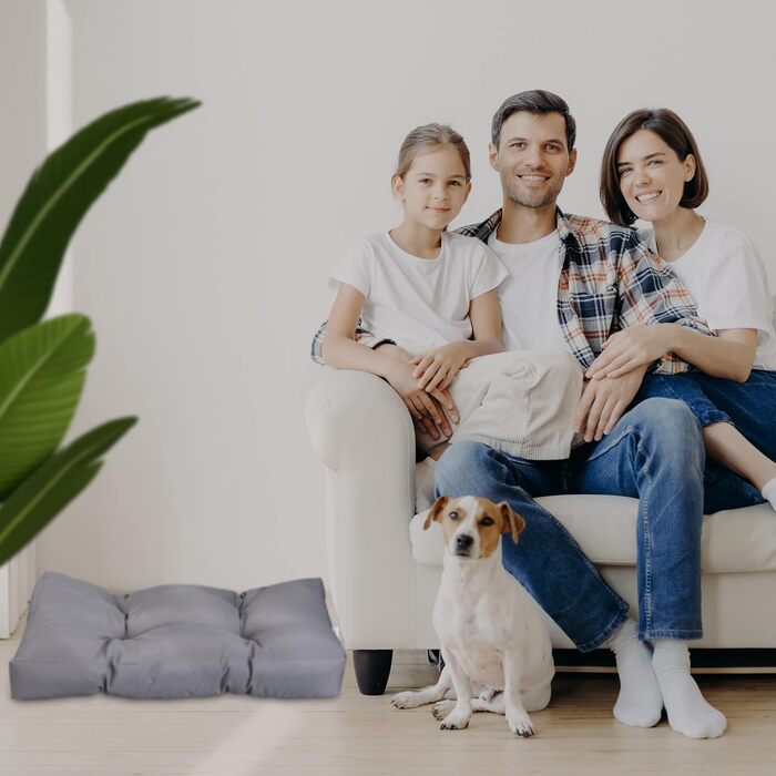 Крісло-ліжко для собак Relaxdays, 110 x 90 см, м'яке ліжко для великих собак, вологостійке, миється, сіре