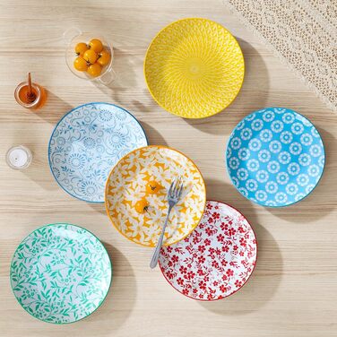 Набір посуду Vancasso Selene для 6 осіб, 24 елементи, пастелеве порцелянове покриття. Включає: 6 тарілок, 6 тарілок для десерту, 6 супових тарілок, 6 мисок. Підходить для мікрохвильової печі.