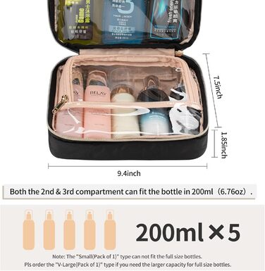 Культурний мішечок для жінок та чоловіків, дорожній аксесуар для косметики та туалетних аксесуарів, чорний