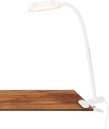 LED лампа BRILONER з торшетом, регульована яскравість, поворотна, для дому, офісу, читання, 32,5x13x40 см, (кріпиться за допомогою затискача, білий)