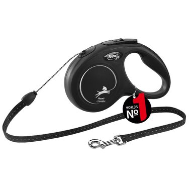 Рулетка для собак Flexi Classic S, 5 м, чорна (до 12 кг)