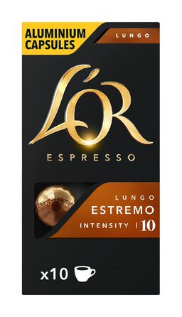 Кавові капсули L'OR Espresso Lungo Estremo для Nespresso, 100 капсул (10 паків по 10 шт)