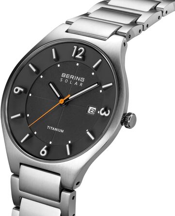 Годинник Bering чоловічий Solar | Сонячний годинник на соняхах, 40 мм, корпус та циферблат з нержавіючої сталі, браслет Milanaise, сапфірове скло, 5 ATM, 14440 (14440-777)