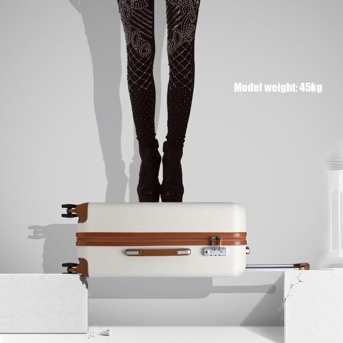 Чемодан-тележка KONO з жорсткою оболонкою, 76 см, 100 л, білий