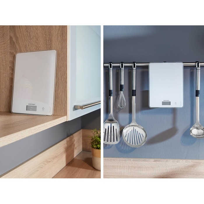 Кухонні ваги Soehnle Page Compact 300 білі, цифрові ваги до 5 кг, LCD-дисплей, функція тарування