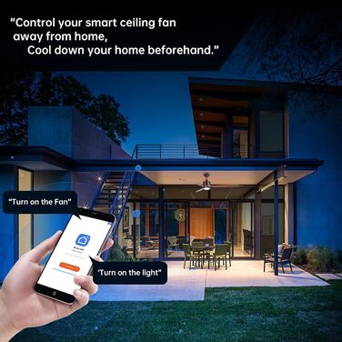 Стеляний вентилятор Reiga з підсвічуванням, 165 см, масивне дерево для зовнішнього використання IP44, диммована LED-лампа та DC-двигун, сумісний з Alexa & Google Home з пультом керування, дерев'яні лопаті, колір: коричневий