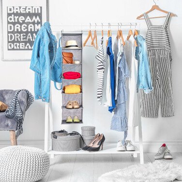 Relaxdays Hanging Shelf Closet Organizer with 6 Compartments