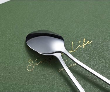 Набір ложок для коктейлів та напоїв Kyraton Edelstahl (6 шт.) з чорним титановим покриттям