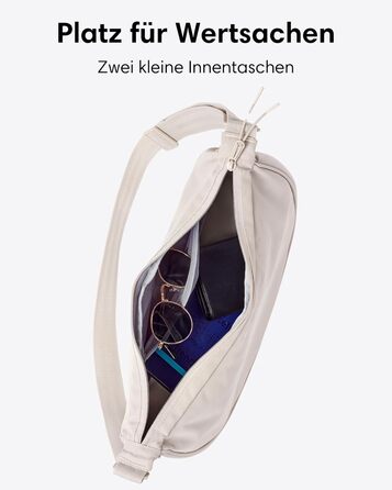 Сумка через плече LARKSON Solveig Medium бежева - Містка напівмісяць, водонепроникна (6.5 л)