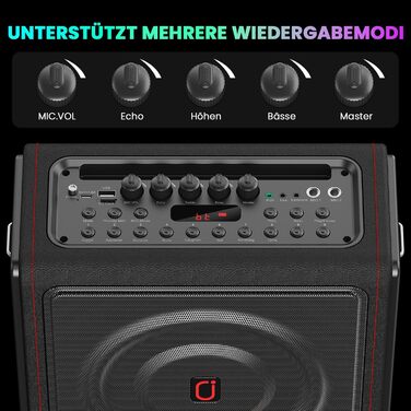 Караоке машина з 2 мікрофонами, портативна Bluetooth колонка з підсвіткою, FM, USB, TF, AUX, TWS, для дорослих та дітей, MS78