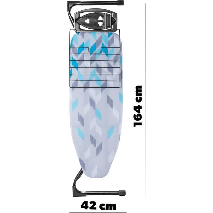 Прасувальна дошка KADAX з висувною полицею, 120x42 см, регульована висота, антиковзні ніжки (Зелений/Блакитний)