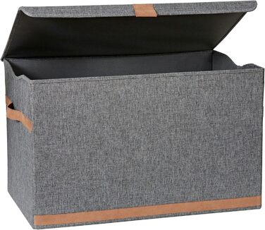 Велика преміум коробка для зберігання з кришкою LOVE IT STORE IT, тканинна, міцна, для вітальні, 62x37,5x39 см, сіра