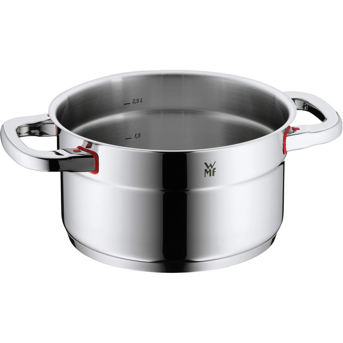Каструля WMF Premium One з однією ручкою 16,5 см з кришкою, 1,5 л, з внутрішньою шкалою, з нержавіючої сталі Cromargan, з отвором для пари, для індукційних плит