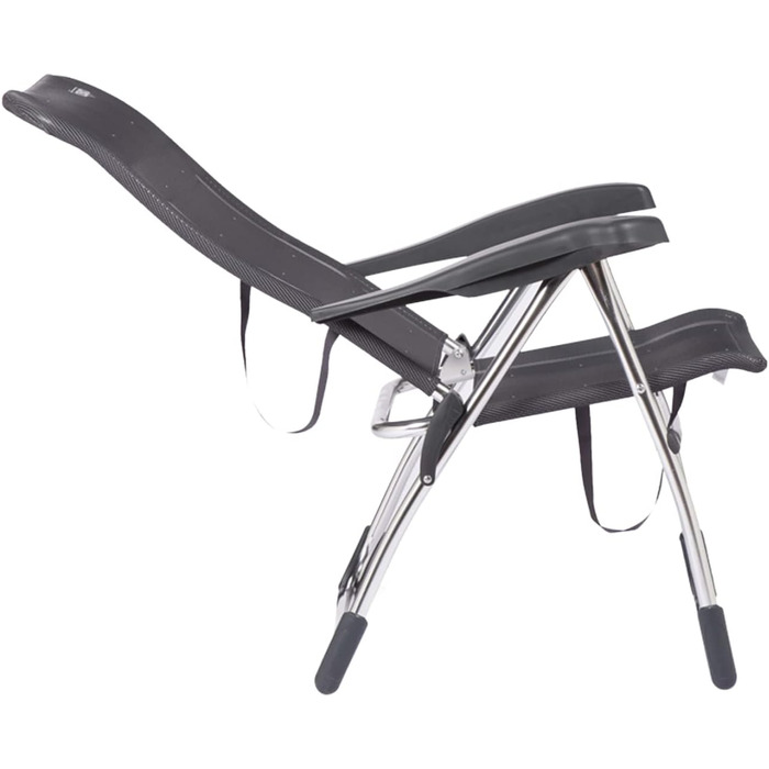 Скромна пляжна стільниця Crespo з алюмінію, розбірна, з високим сидінням з міцної тканини Multifibra (темно-сіра)