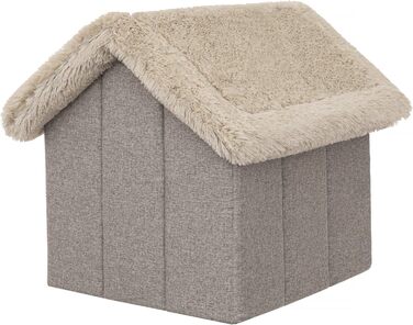 Будиночок для тварин: собачий/кітчий домік, м'яка печеринка, 55x60x60 см, капучино