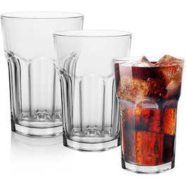 12-Piece Water Glasses Set, Drinking Glasses Set, 270ml Glasses Set Stackable - Perfect for Juice, Cocktails, Latte Macchiato, 12-Piece Glasses Set