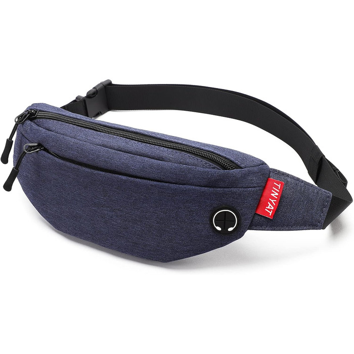 Поясна сумка TINYAT для туризму та спорту (сірий, темно-синій)