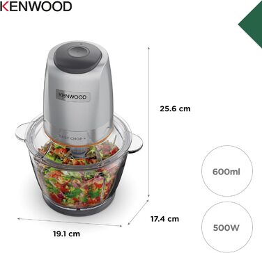 Електричний міні-подрібнювач Kenwood Easy Chop CHP61.100WH, білий (0,6 л, 500 Вт)