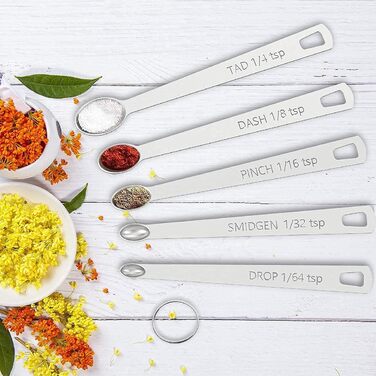 21-Piece Stainless Steel Measuring Cups and Spoons Set, Wildone Stackable Metal Measuring Cups and Spoons for Cooking and Baking, Includes 7 Cups, 9 Spoons, and 5 Mini-Spoons