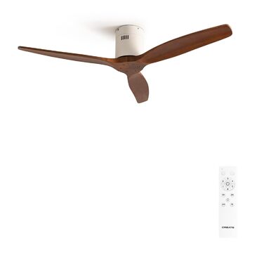 Вентилятор стельовий WINDCALM ABS білий з пультом, 40W, Ø132cm, 6 швидкостей, DC-двигун, літо/зима, без освітлення, тихий, з таймером