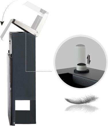 Поштовий ящик настінний SONGMICS з оглядовим вікном, замок, сріблясто-антрацитовий GMB053G01