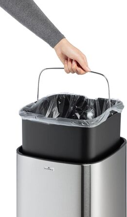 Сміттєвий бак сенсорний NO TOUCH Durable 35 л срібний з внутрішнім відром